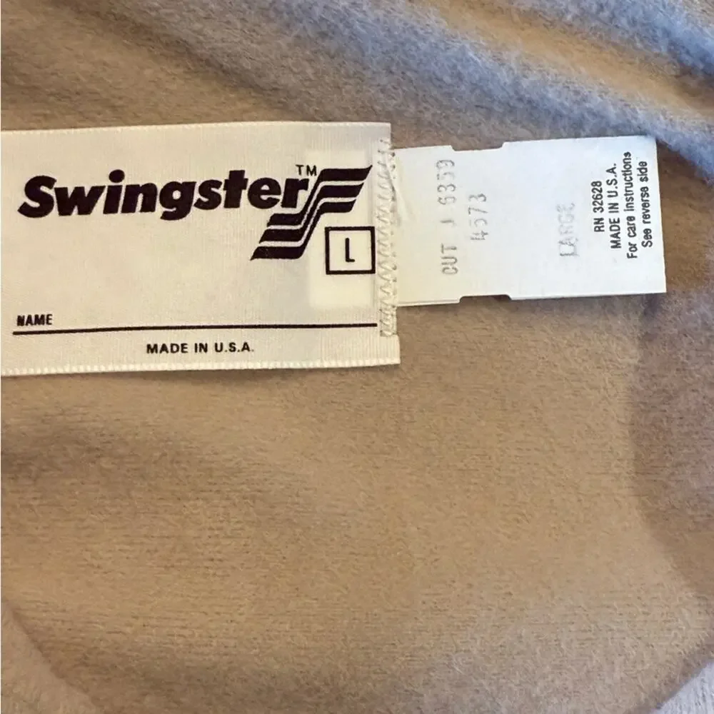 Vintage Swingster Large Green and Cream Windbreaker Jacket with Pioneer Logo